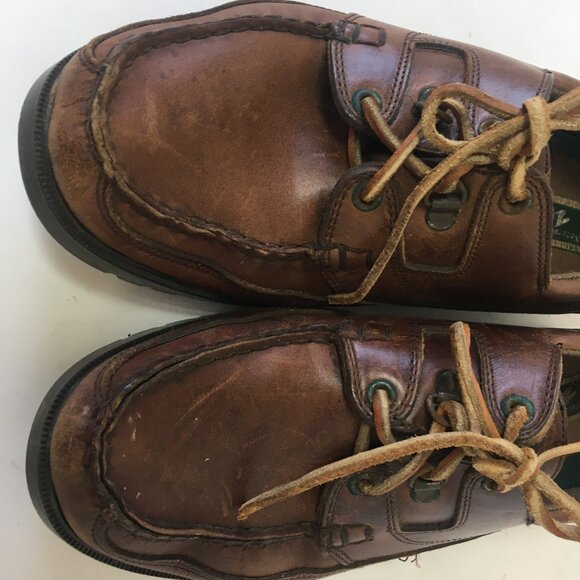 Natural Sports Vintage Boat Shoe Mens's Size 10 Dockside Leather Brown Preppy - Picture 3 of 15